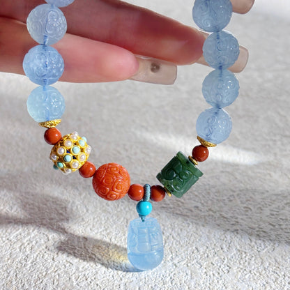 Azure Mantra – Aquamarine Bracelet