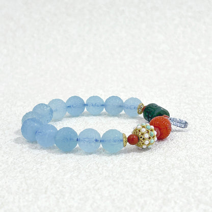 Azure Mantra – Aquamarine Bracelet
