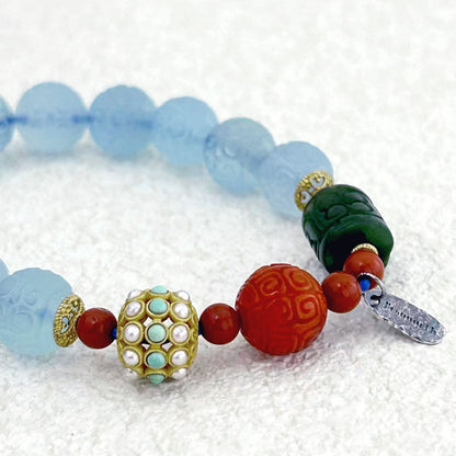 Azure Mantra – Aquamarine Bracelet