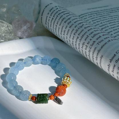 Azure Mantra – Aquamarine Bracelet