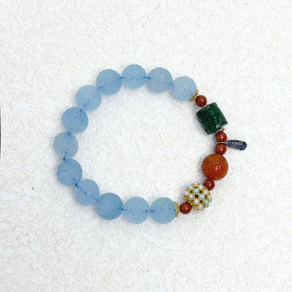 Azure Mantra – Aquamarine Bracelet