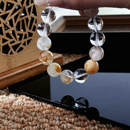 Bloom Sequence - Clear Quartz & Hematoid Quartz Bracelet