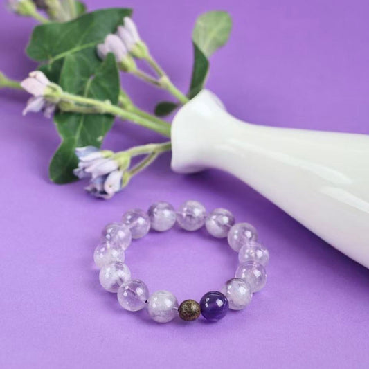 Light - Purple Rutilated Quartz, Amethyst & Sandalwood Bracelet
