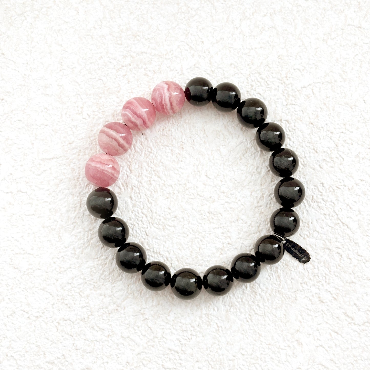Crimson Horizon – Rhodochrosite & Black Tourmaline Bracelet
