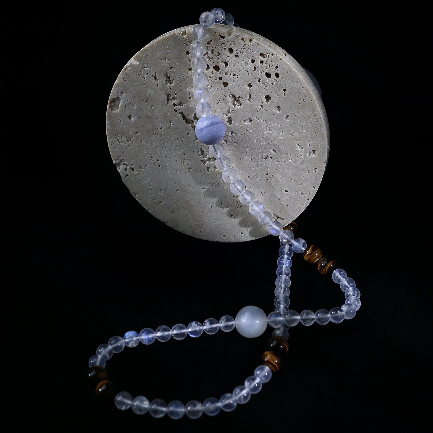 Daybreak - Moonstone, Blue Lace Agate & Tiger's Eye Bracelet