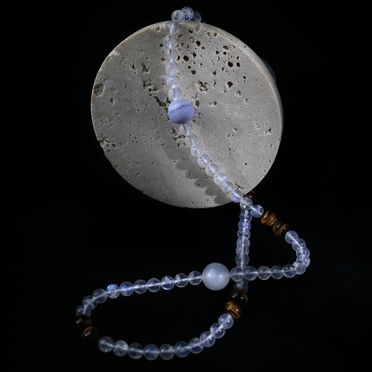 Daybreak - Moonstone, Blue Lace Agate & Tiger's Eye Bracelet