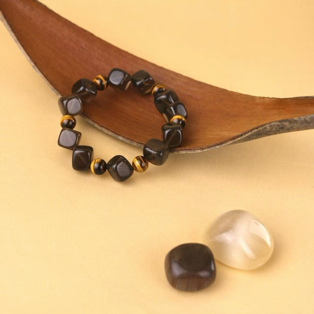 Dusk - Tiger’s Eye & Smoky Quartz Bracelet