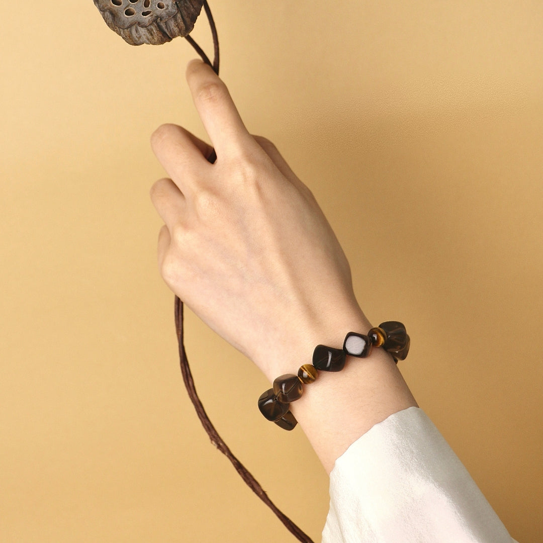 Dusk - Tiger’s Eye & Smoky Quartz Bracelet