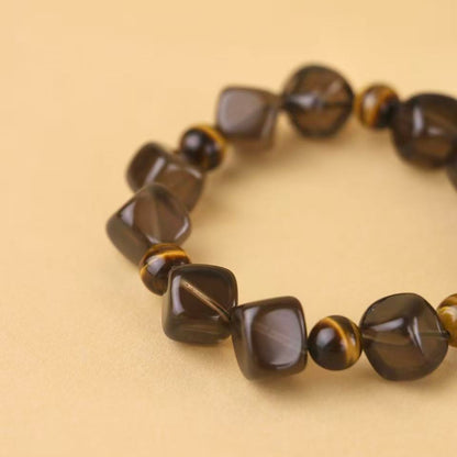 Dusk - Tiger’s Eye & Smoky Quartz Bracelet
