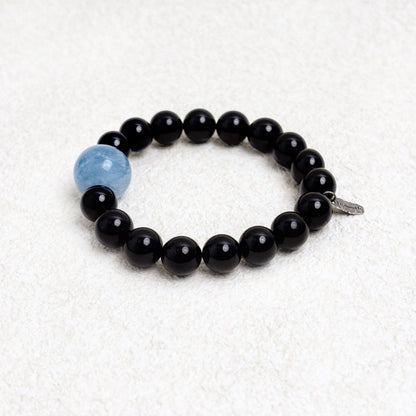Echo & Flow - Aquamarine & Black Tourmaline Bracelet