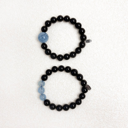 Echo & Flow - Aquamarine & Black Tourmaline Bracelet
