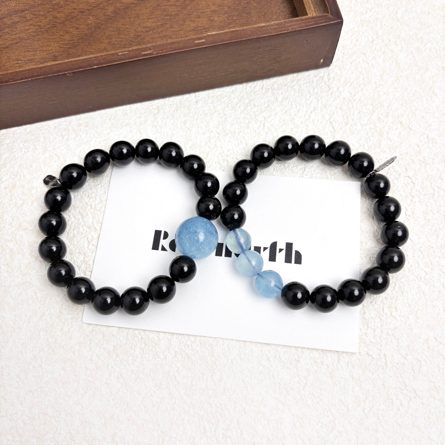 Echo & Flow - Aquamarine & Black Tourmaline Bracelet