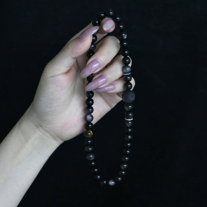 Eclipse - Silver Sheen Obsidian & Tiger Eye Bracelet