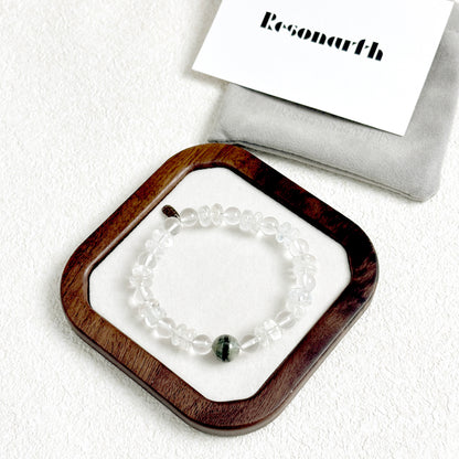 EtherGaze - Clear Quartz & Cat's Eye Tourmaline Bracelet