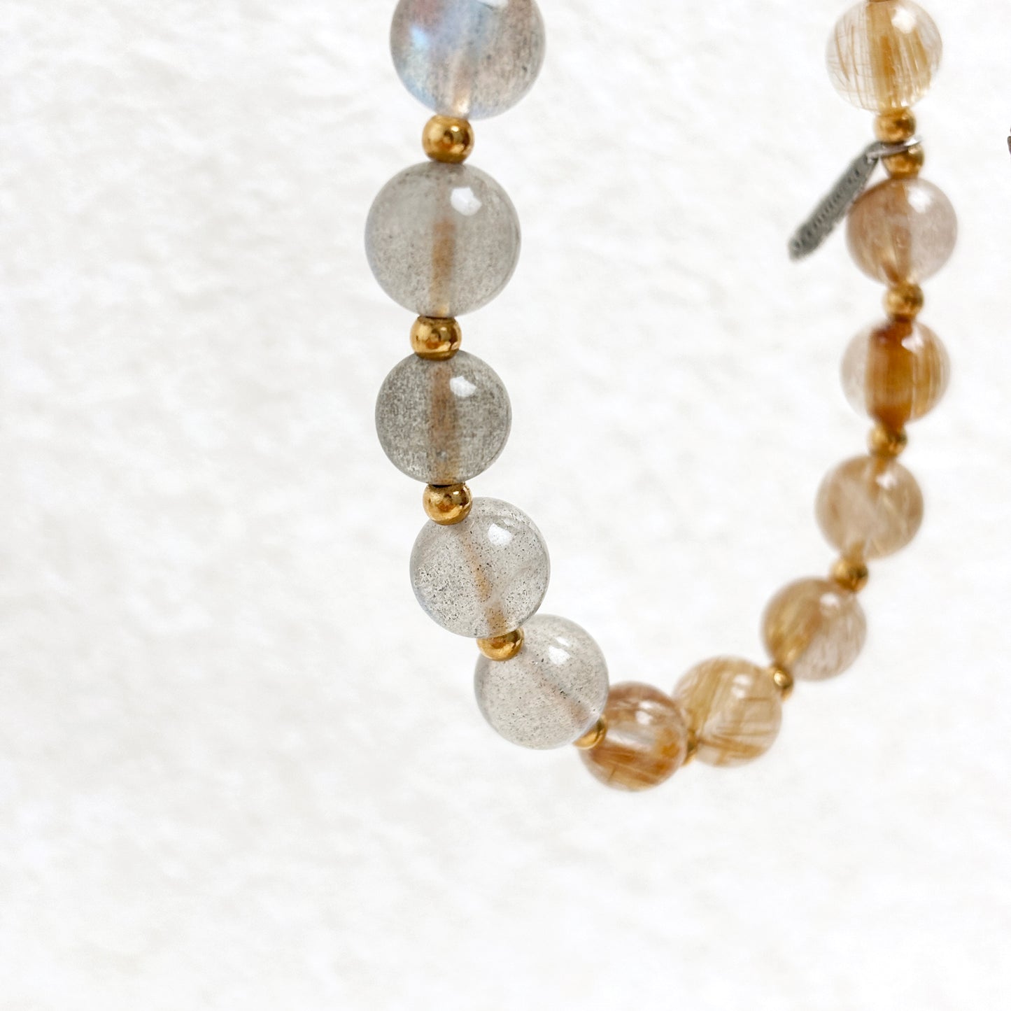 Ethereal Starlace - Labradorite & Golden Rutilated Quartz Bracelet