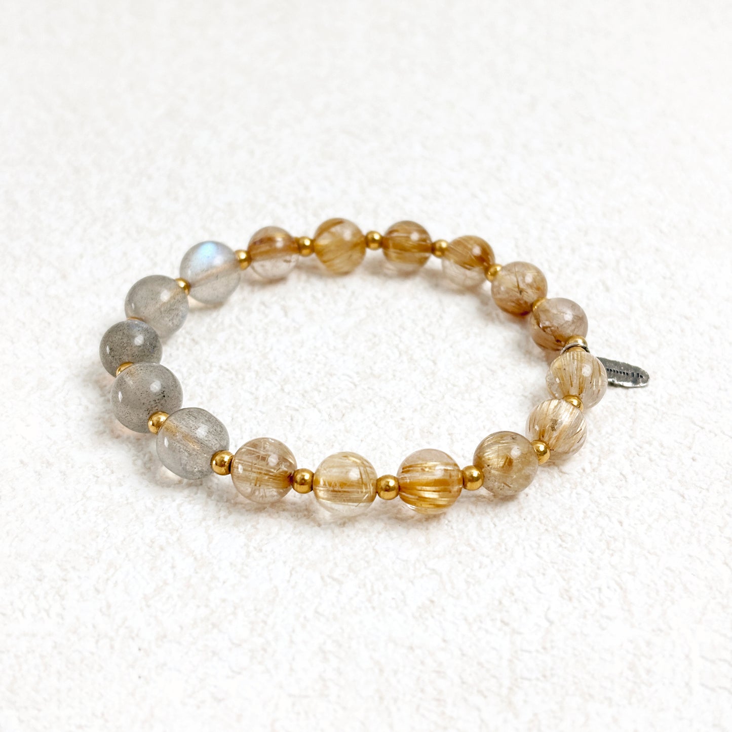 Ethereal Starlace - Labradorite & Golden Rutilated Quartz Bracelet