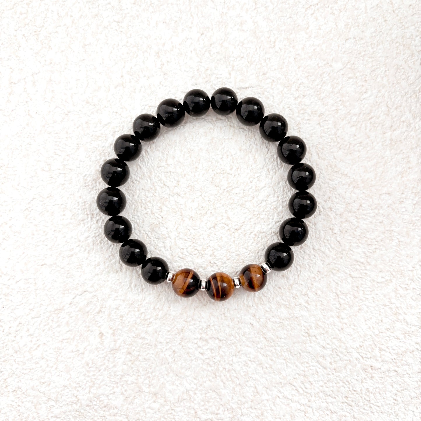 Eye of the Night – Black Tourmaline & Tiger Eye Bracelet
