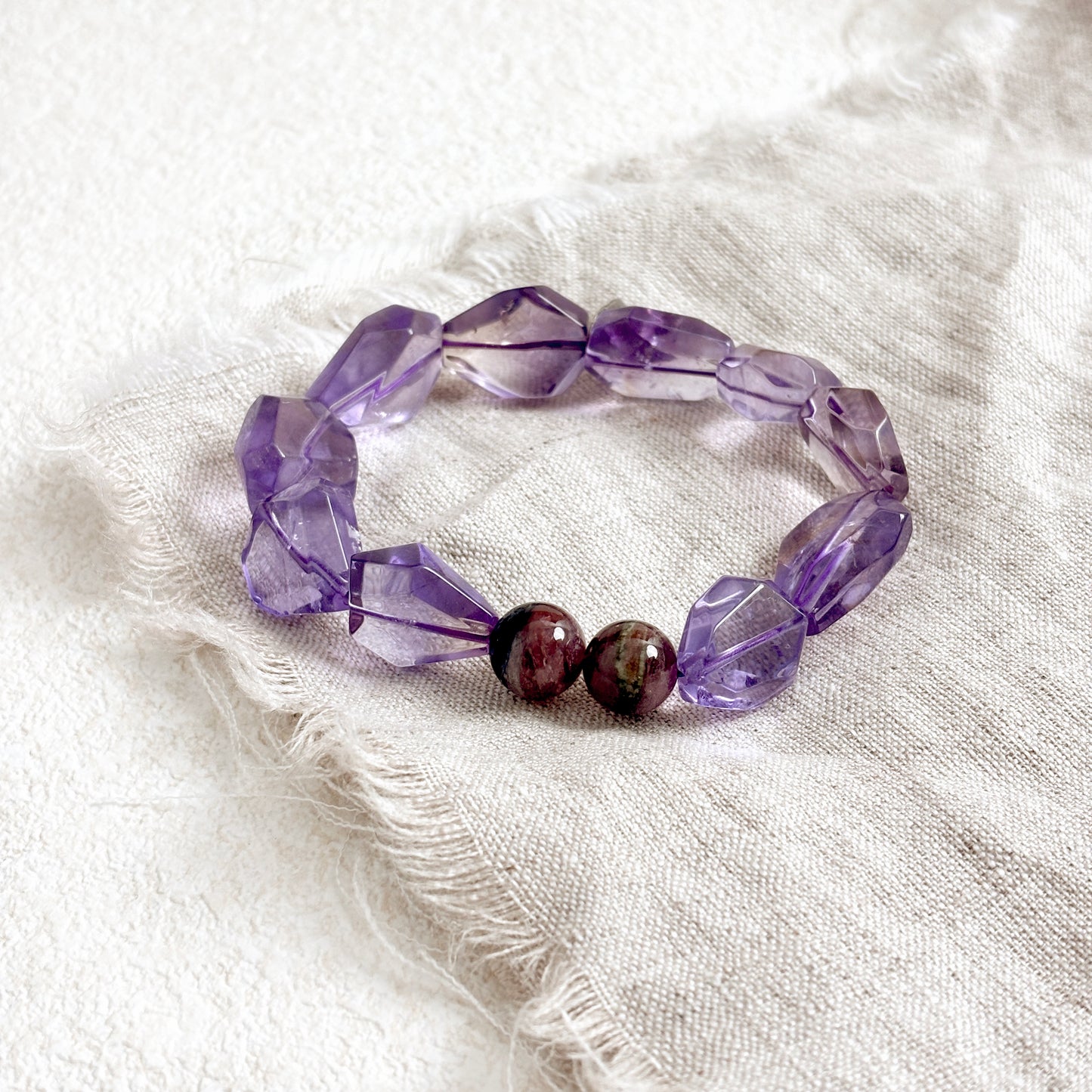 Eyes of the Ether -  Amethyst & Tourmaline Bracelet