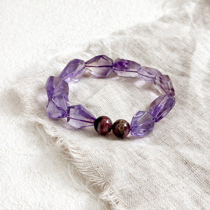 Eyes of the Ether -  Amethyst & Tourmaline Bracelet