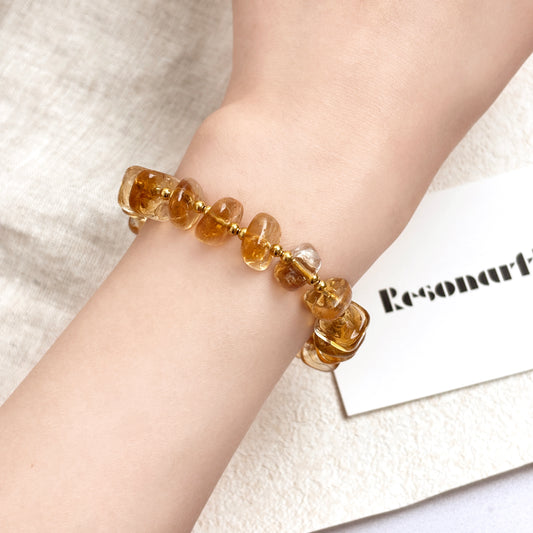 Golden Dusk - Natural Citrine Crystal Bracelet for Abundance & Vitality