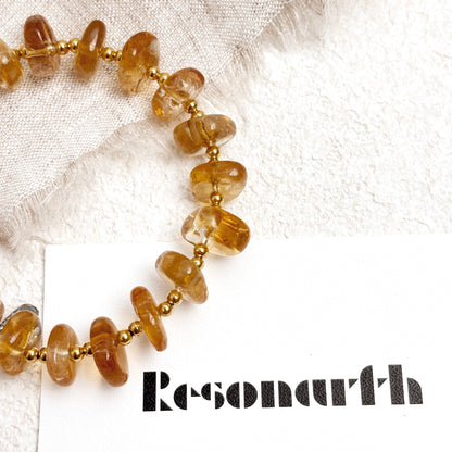 Golden Dusk - Natural Citrine Crystal Bracelet for Abundance & Vitality