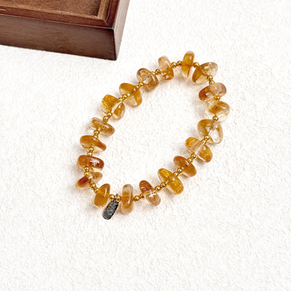 Golden Dusk - Natural Citrine Crystal Bracelet for Abundance & Vitality