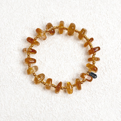 Golden Dusk - Natural Citrine Crystal Bracelet for Abundance & Vitality
