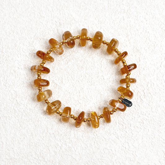 Golden Dusk - Natural Citrine Crystal Bracelet for Abundance & Vitality