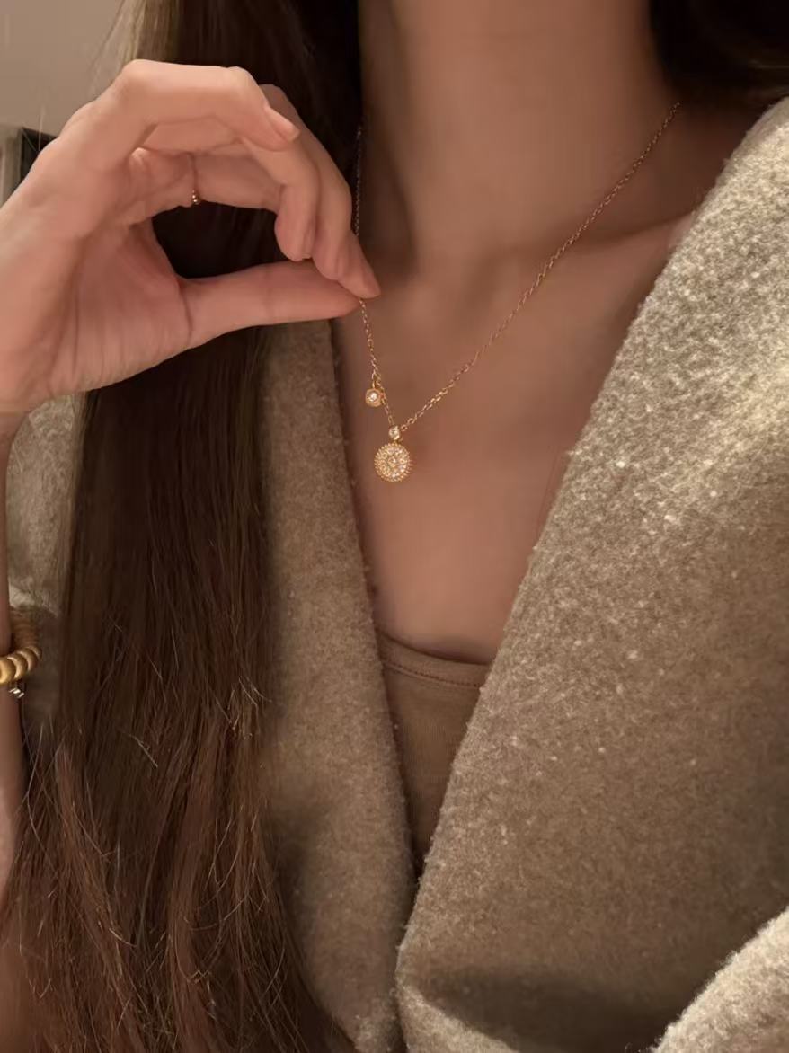 Golden Halo – 18K Gold Plated Sterling Silver Necklace, Earrings & Adjustable Ring