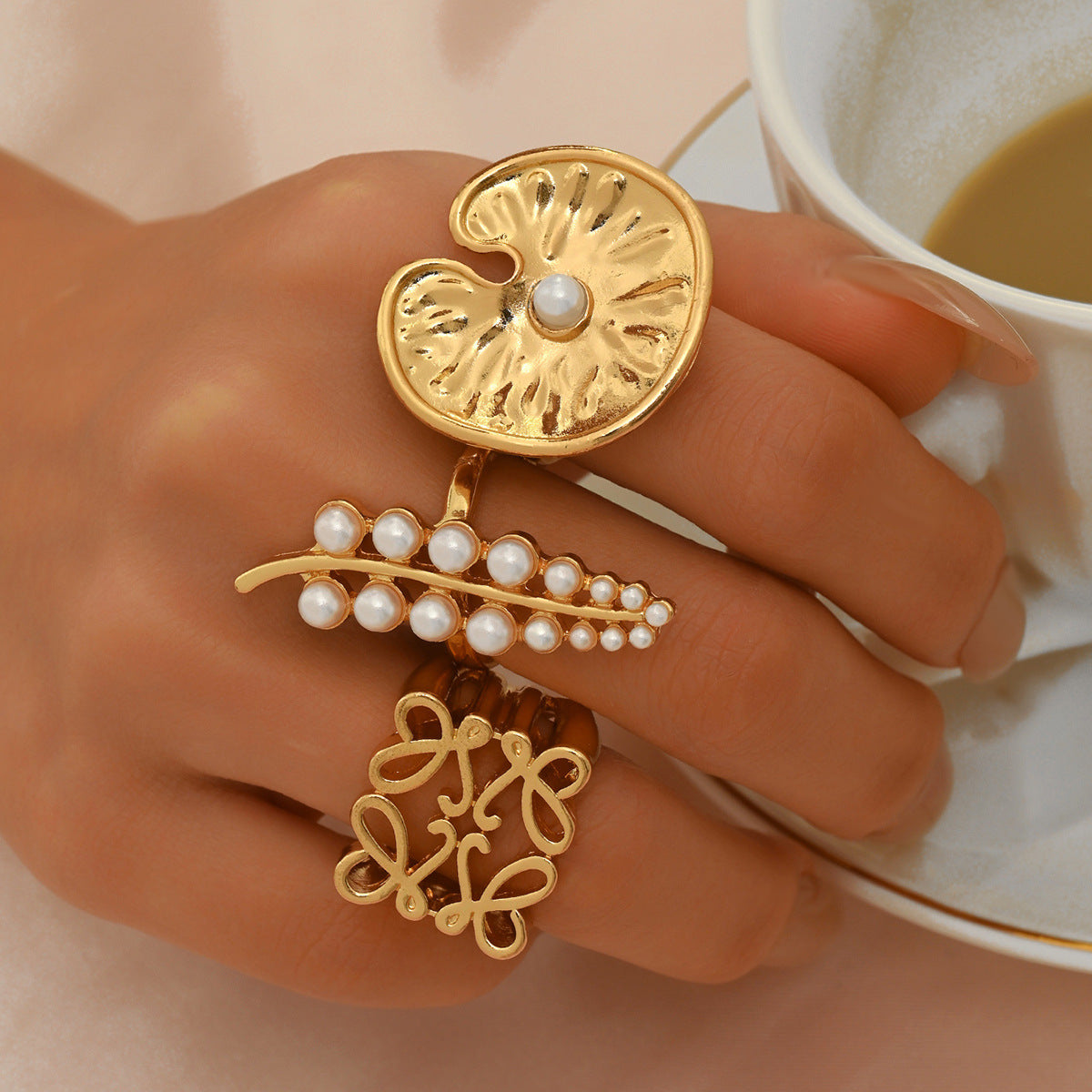 Golden Muse - Adjustable Ring Set