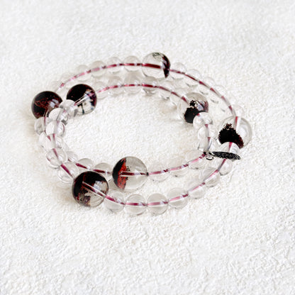 Hidden Ember - Phantom & Clear Quartz Bracelet