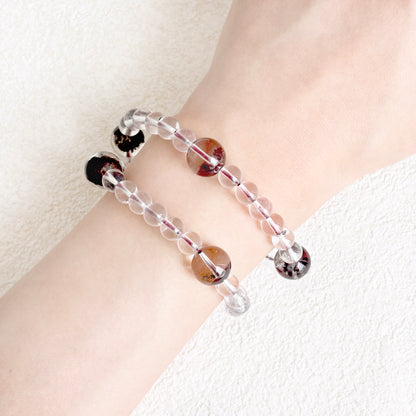 Hidden Ember - Phantom & Clear Quartz Bracelet