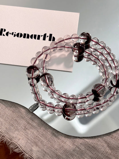 Hidden Ember - Phantom & Clear Quartz Bracelet