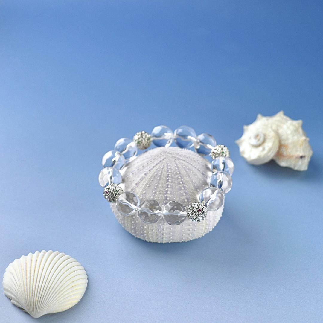 Isle Breeze - Faceted Clear Quartz Beaded Bracelet