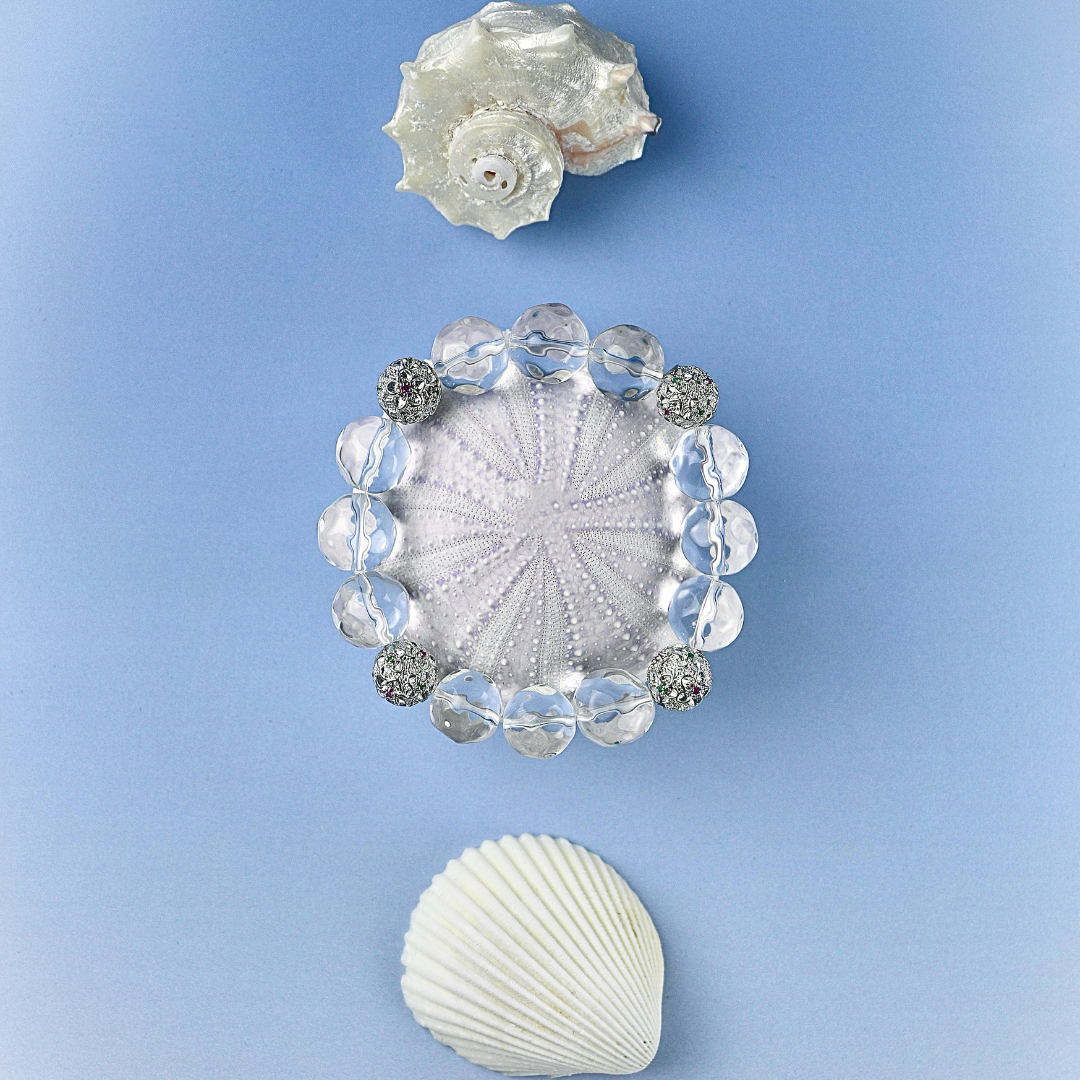 Isle Breeze - Faceted Clear Quartz Beaded Bracelet