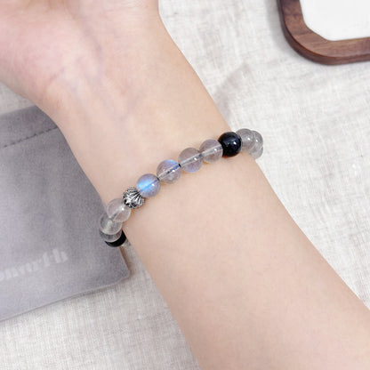 Letters at Dusk -  Labradorite & Tourmaline Bracelet