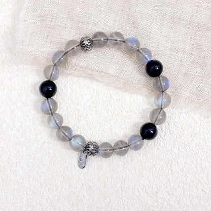 Letters at Dusk -  Labradorite & Tourmaline Bracelet