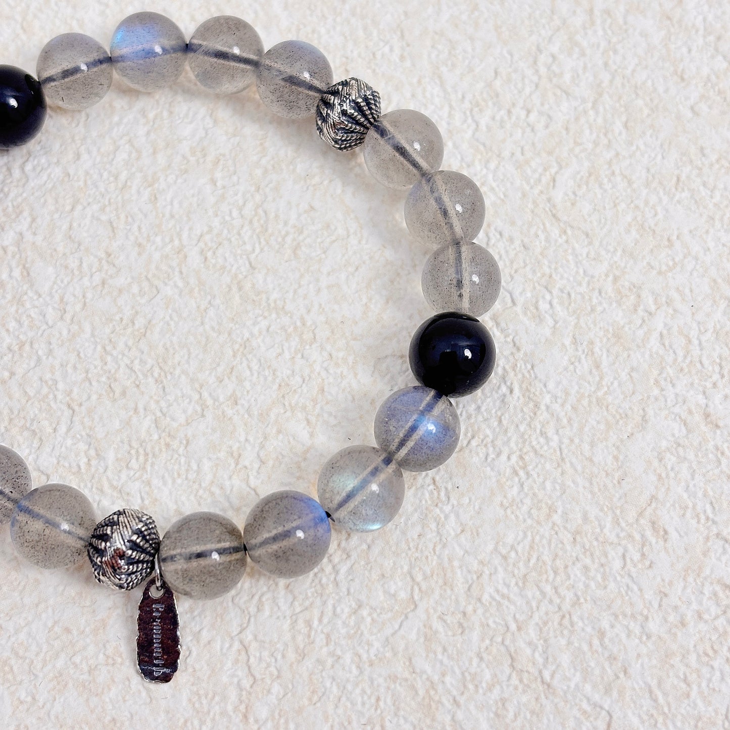 Letters at Dusk -  Labradorite & Tourmaline Bracelet