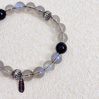Letters at Dusk -  Labradorite & Tourmaline Bracelet