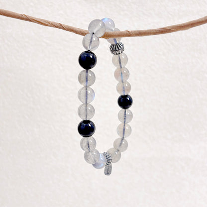 Letters at Dusk -  Labradorite & Tourmaline Bracelet