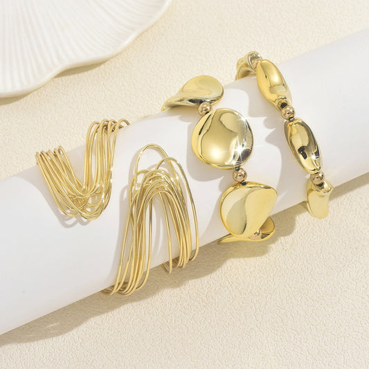 Liquid Aura – Gold Metal Bracelet Set