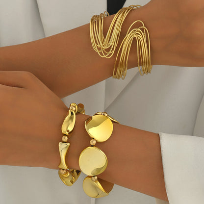 Liquid Aura – Gold Metal Bracelet Set