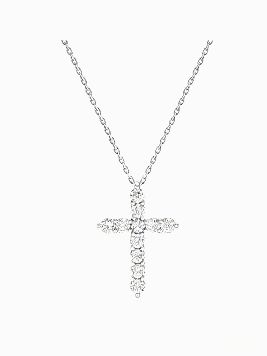 Lumine Cross - Sparkling S925 Silver Zircon Necklace