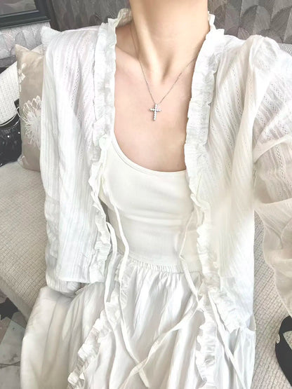 Lumine Cross - Sparkling S925 Silver Zircon Necklace