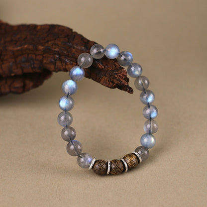 Lunar Veil - Labradorite & Sandalwood Bracelet