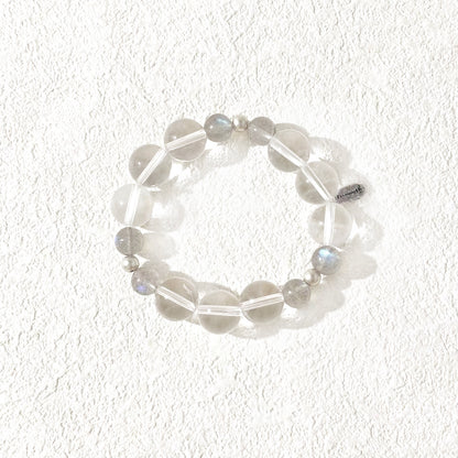 Mist Era – Clear Quartz & Gray Moonstone(Labradorite) Bracelet
