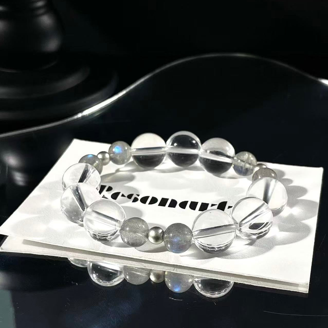 Mist Era – Clear Quartz & Gray Moonstone(Labradorite) Bracelet