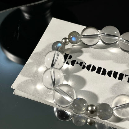 Mist Era – Clear Quartz & Gray Moonstone(Labradorite) Bracelet