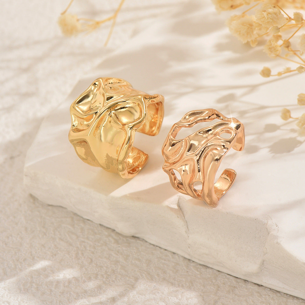 Molten Wave - Adjustable Ring Set