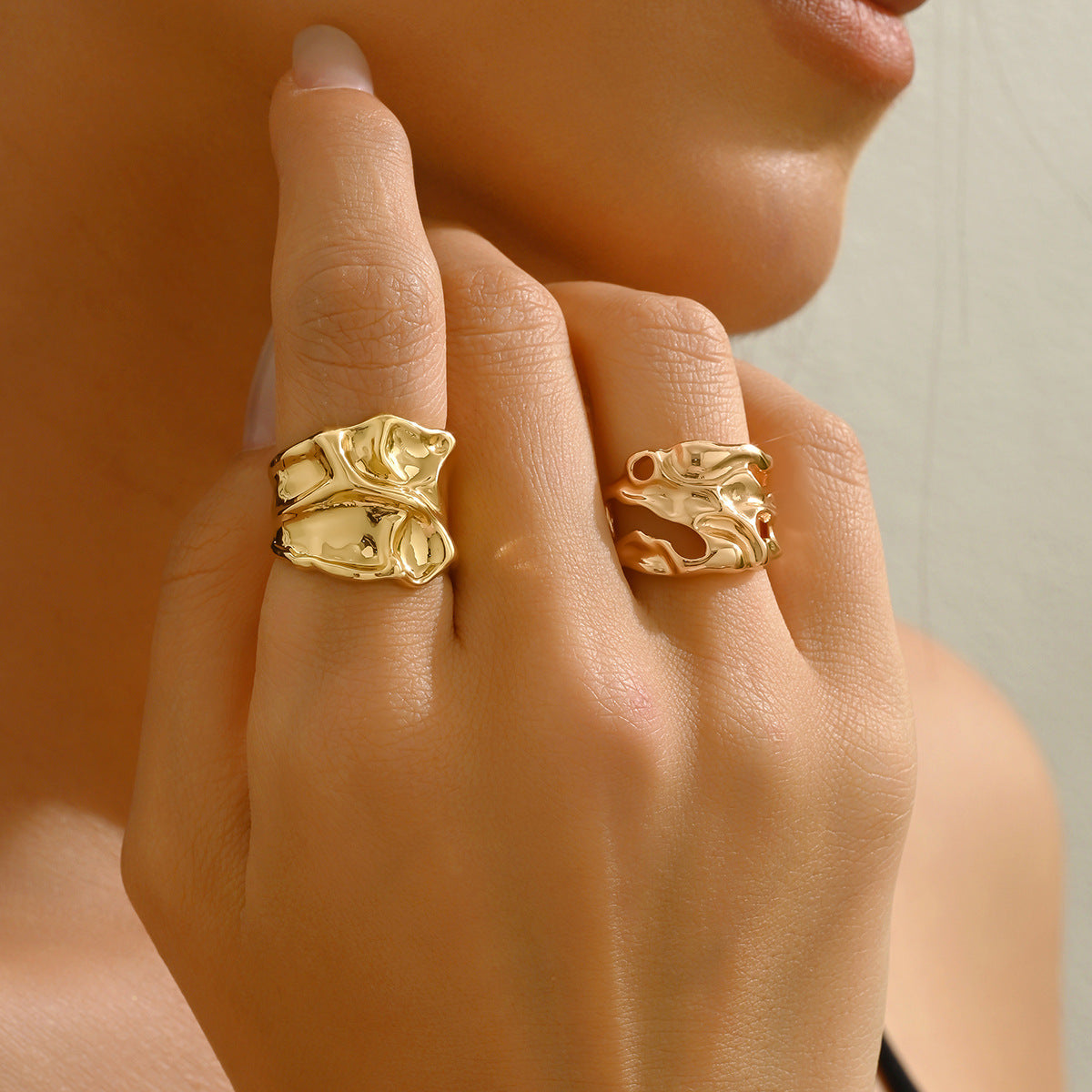 Molten Wave - Adjustable Ring Set